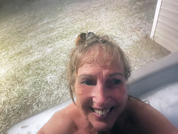 hot tub and snow