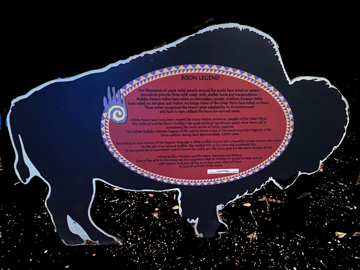 sign about bison legend
