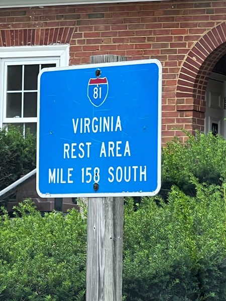Virginia Rest Area sign