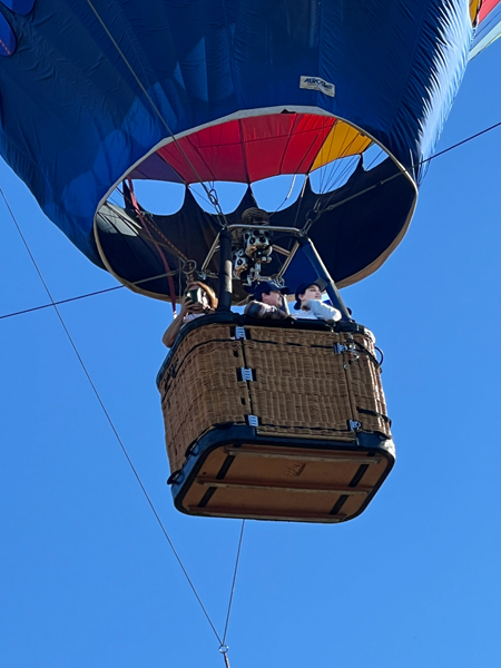 Kristen and Rachel in the hot air balloon