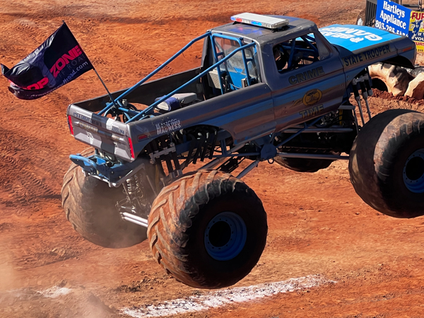 BJ Maconi in the Crime Time State Trooper Monster Truck 