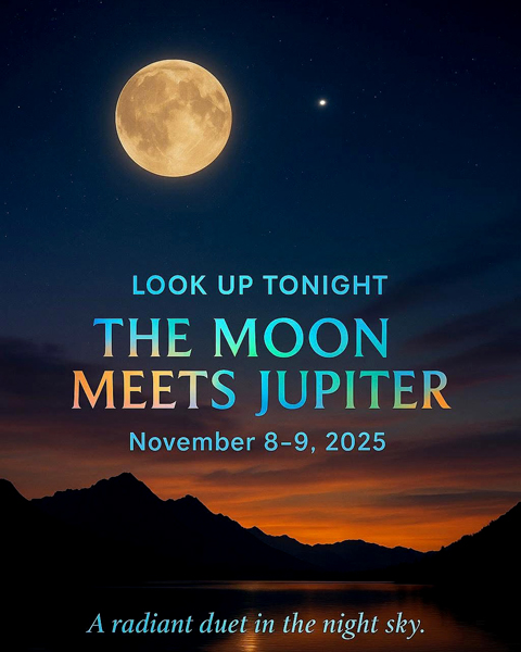 the Moon meets Jupiter