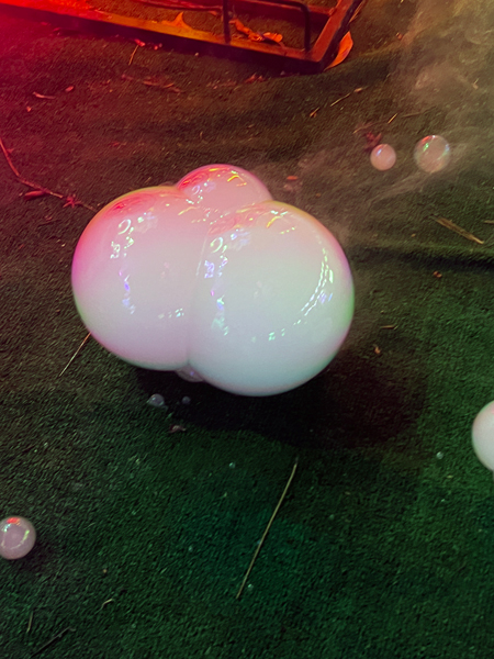 a very big Lee Duquette and the snow bubble