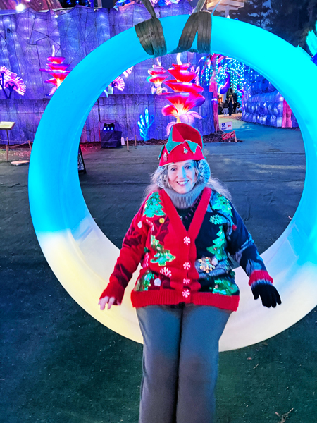 Karen Duquette on a  changing color swing