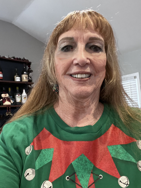 Karen Duqette in her elf shirt