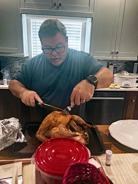 John carving the turkey