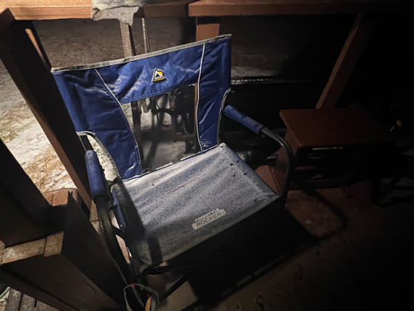 ice covered chair