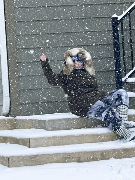 Karen Duquette in the snow