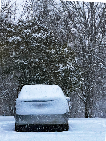 car covered with snow