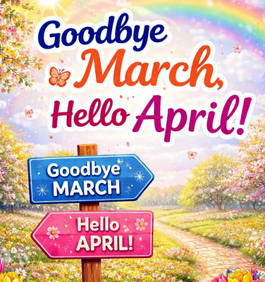 Hello April sign