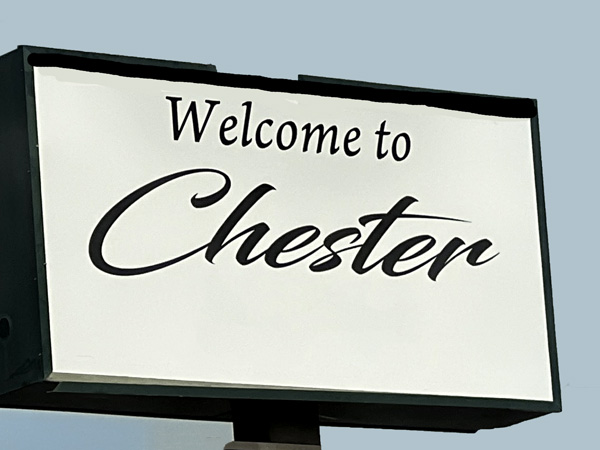 Welcome to Chester sign