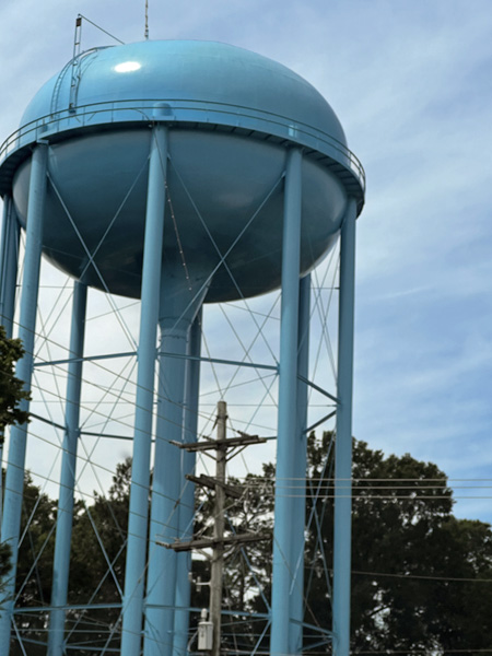 blue water tower