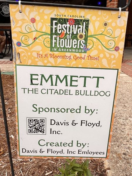 Emmett The Citadel Bulldog sign