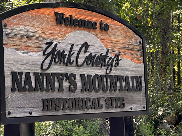 York County's Nanny's Mountain sign