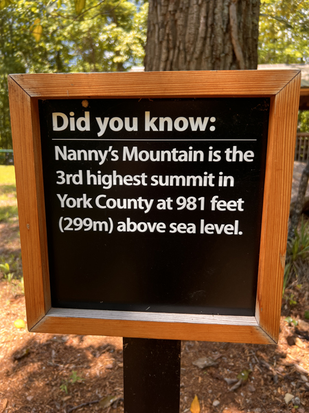 sign about Nann's Mountain