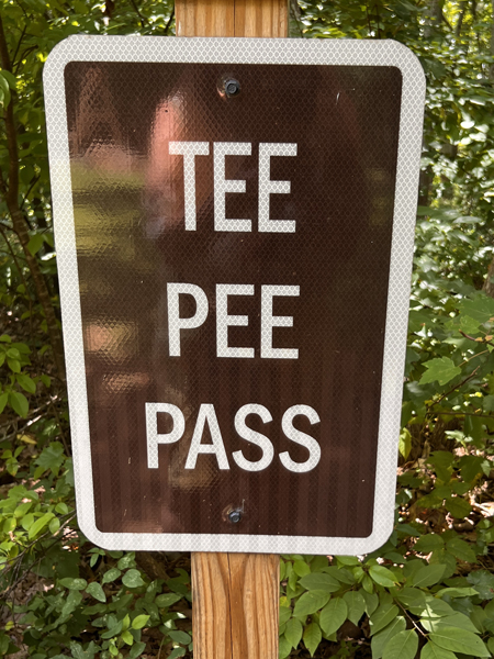 Tee Pee Pass sign