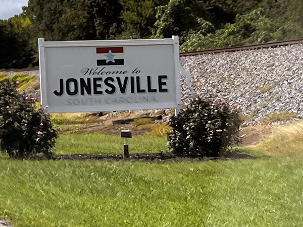 Welcome to Jonesville SC sign