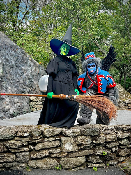 a witch and a monkey