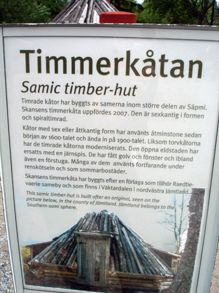 Samic timber hut sign