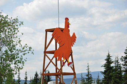 a chicken tower