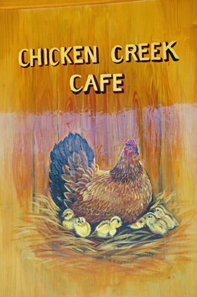 door to the Chicken Creek Cafe