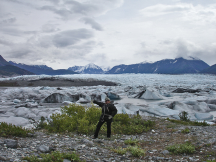 Karen Duquette and the gorgeous Knik Glacier