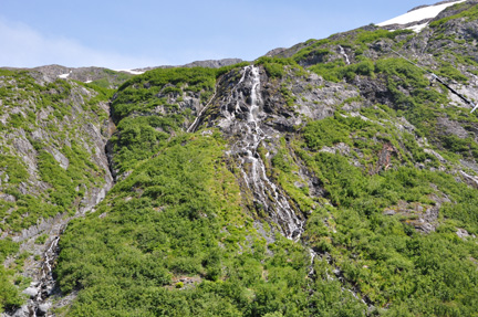 several waterfalls