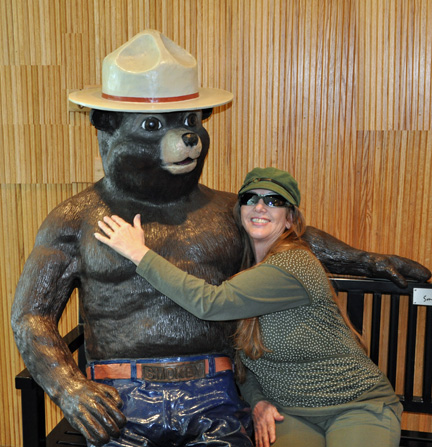 Karen Duquette and Smokie the Bear 