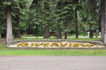 Riverview spelled out in flowers