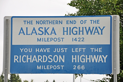 sign - the northern end of the Alaska Highway