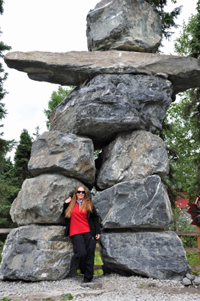 Karen Duquette and the rock man