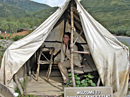 Kristen in the tent