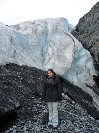 Kristen on Worthington Glacier in Alaska