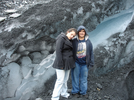 Kristen and Alex on Worthington Glacier in Alaska