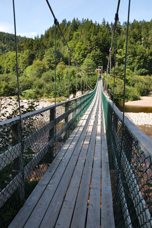 suspension bridge over the Big Salmon River 
