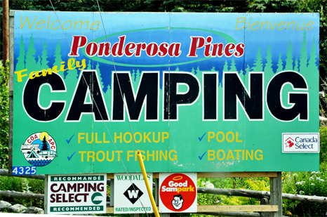 sign - Ponderosa Pines Camping