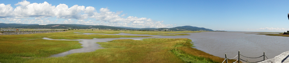panorama view of the marsh at Shipyard Heritage Park