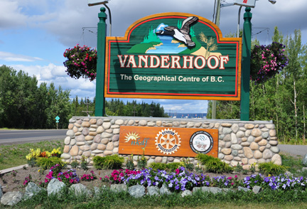 sign - welcome to Vanderhoof BC