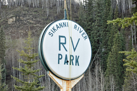 Sikanni River RV Park sign