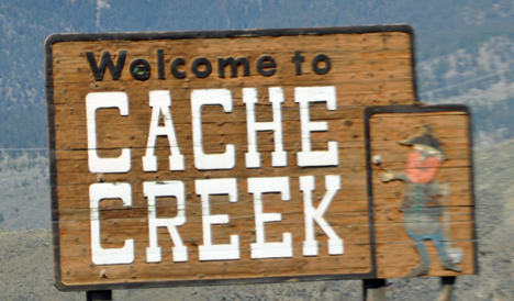 sign: welcome to Cache Creek