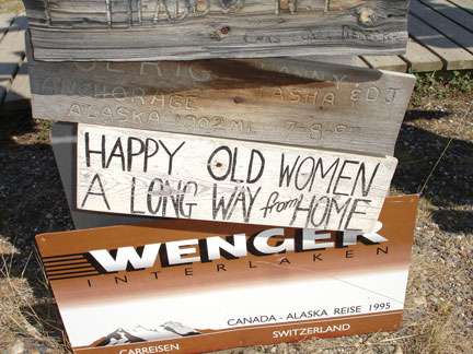sign - Happy Old Women A long Way from Home