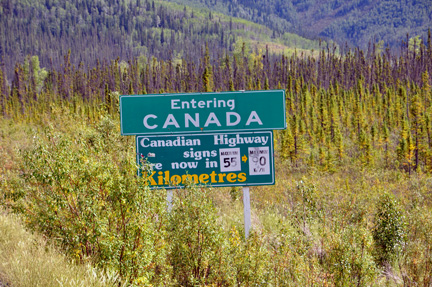 sign - entering Canada