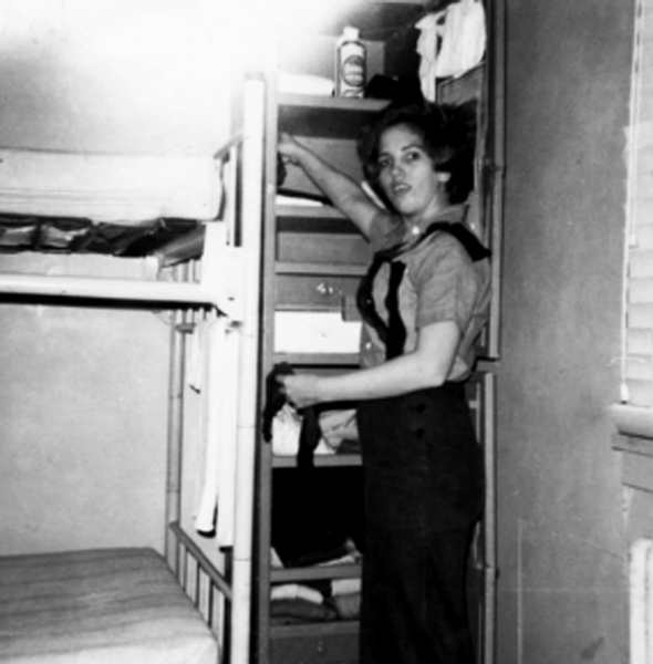 Karen Rasmussen at her locker