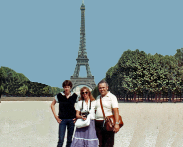 Brian, Karen and Lee Duquette at the Eiffel Tower
