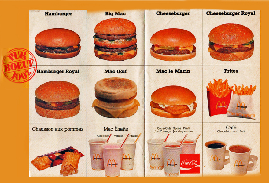 Hamburgers served in Lausanne McDonalds