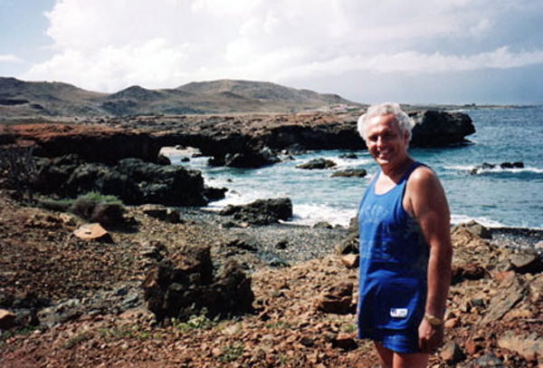 Lee Duquette at the Natural Bridge in Aruba