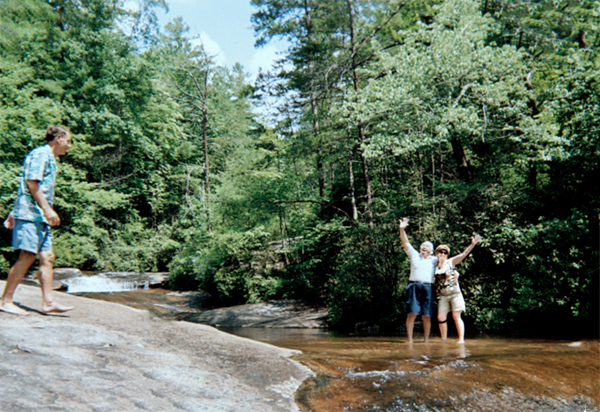 Lee and Karen Duquette beneath Carrick Creek Falls