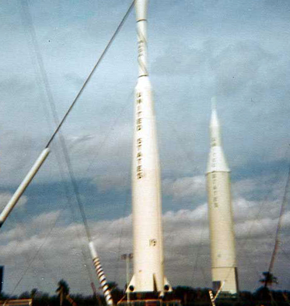 rocket displays at Kennedy Space Center 1975
