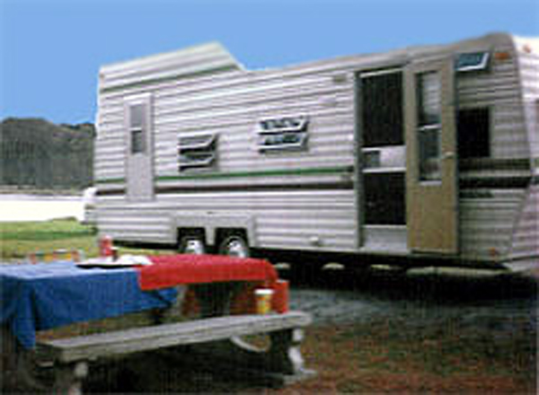 The camping trailer of the Duquette's
