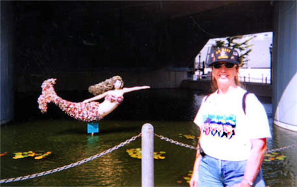 Karen Duquette at the  USS Norfolk mermaid